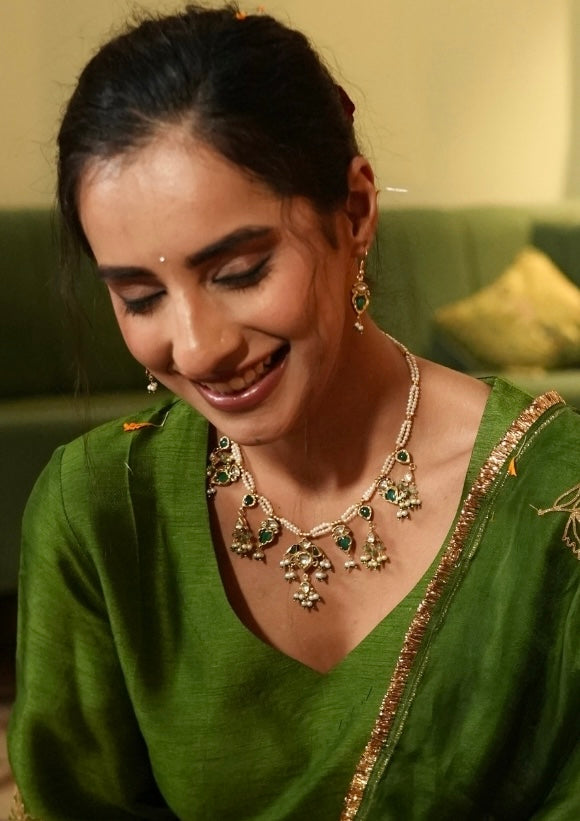 Pushp Silver Necklace