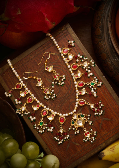 Mayuri Myna Silver Necklace