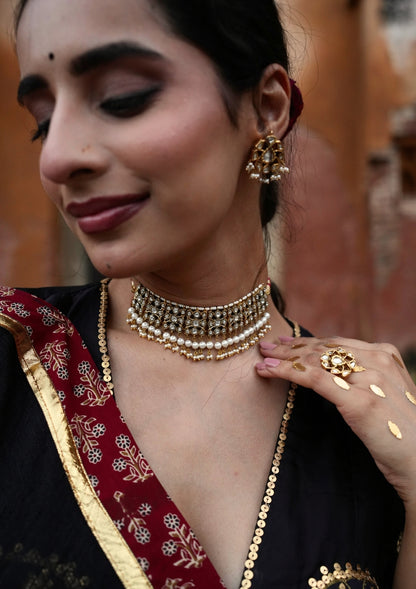 Jodha Silver Choker Necklace