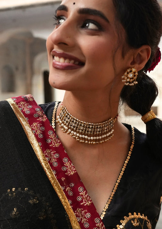 Jodha Silver Choker Necklace