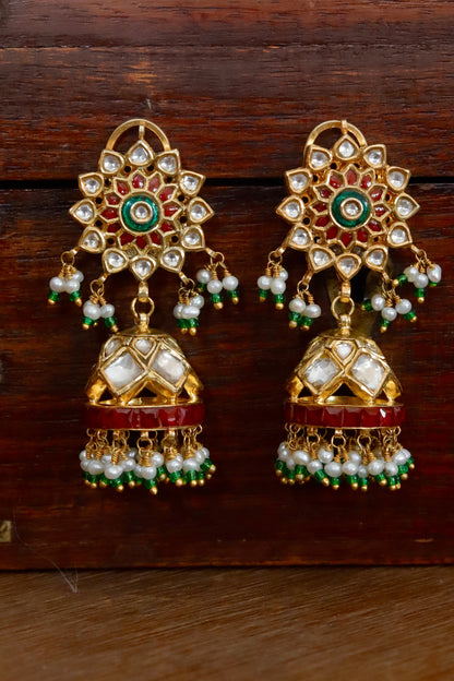 Rukmani Silver Jhumki Earrings