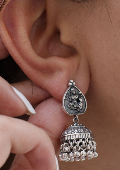 Lakshmi Silver Jhumki Earrings