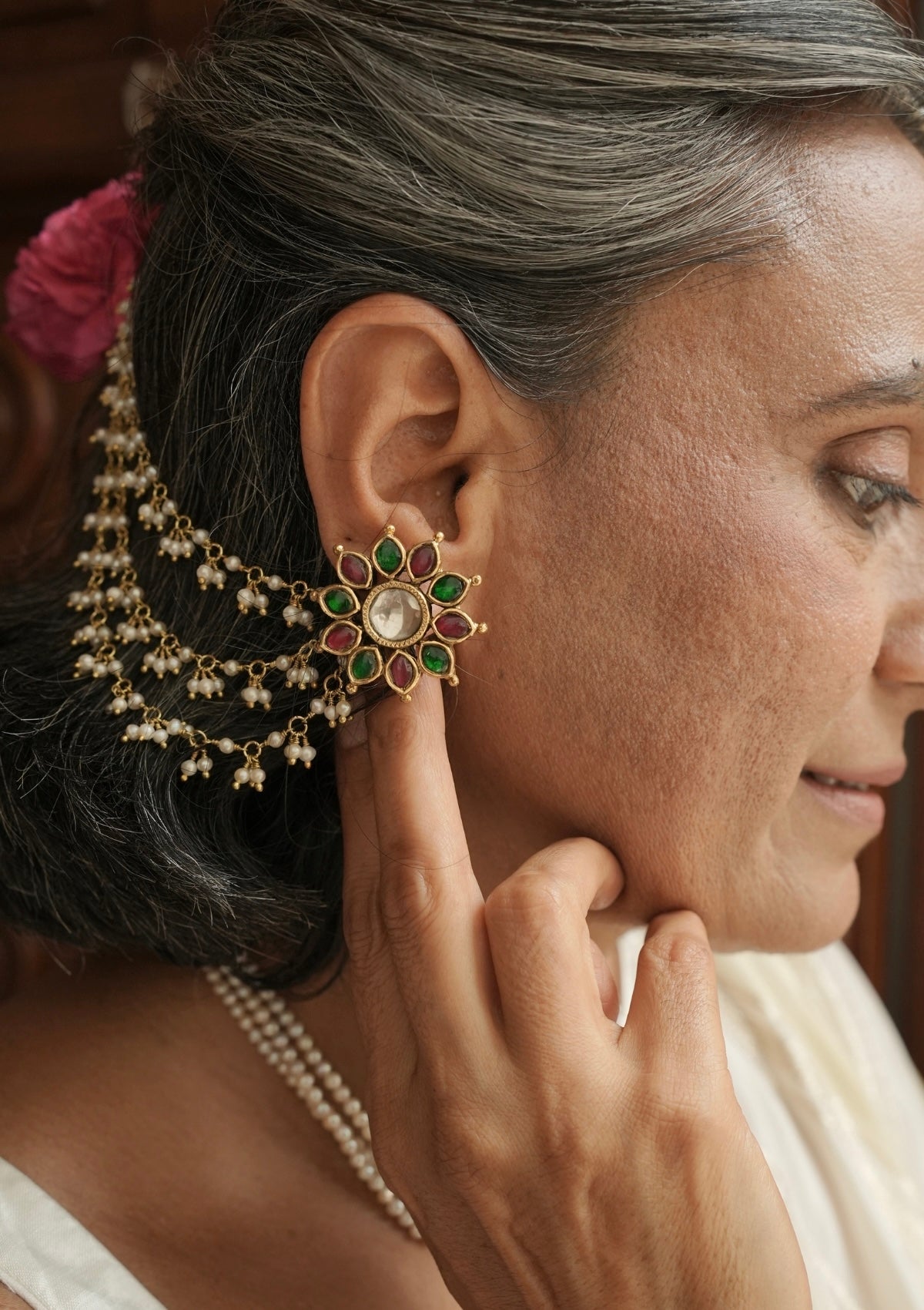 Noor Silver Ear Chain