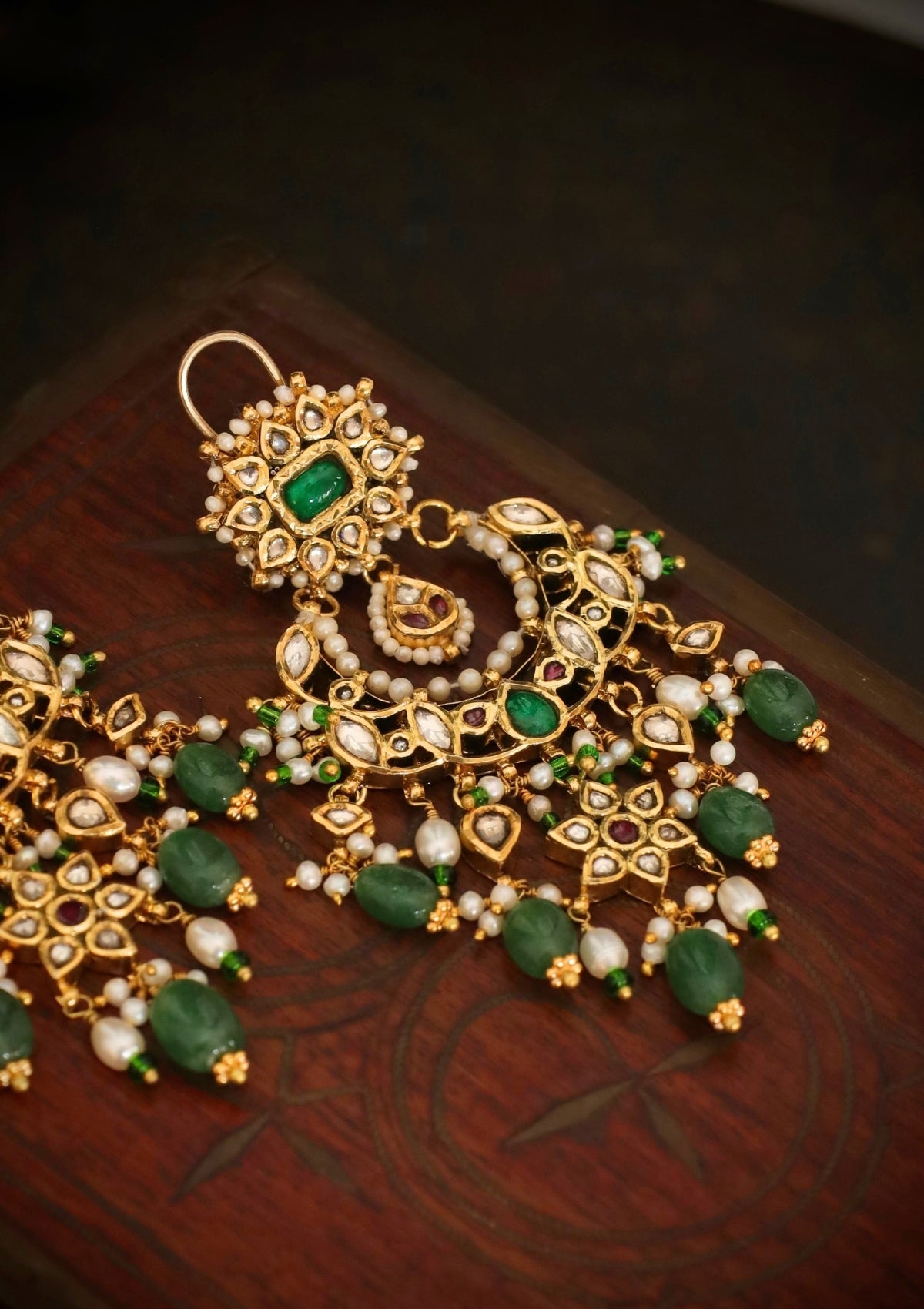 Zeenat Silver Chandbali Earrings
