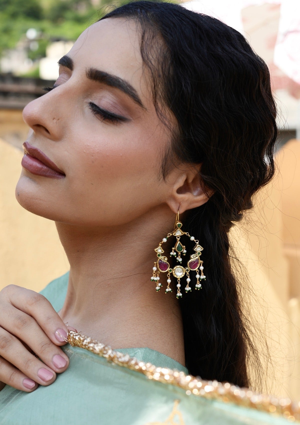 Noor-e-baag Silver Earrings