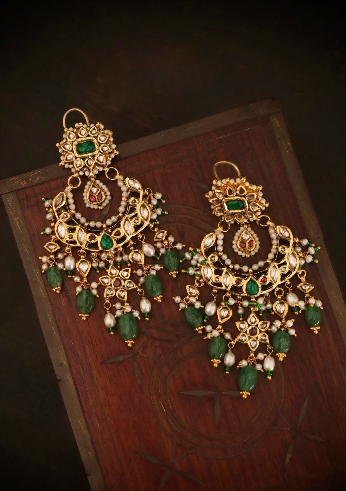 Zeenat Silver Chandbali Earrings