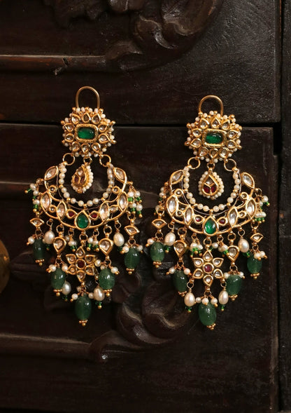 Zeenat Silver Chandbali Earrings