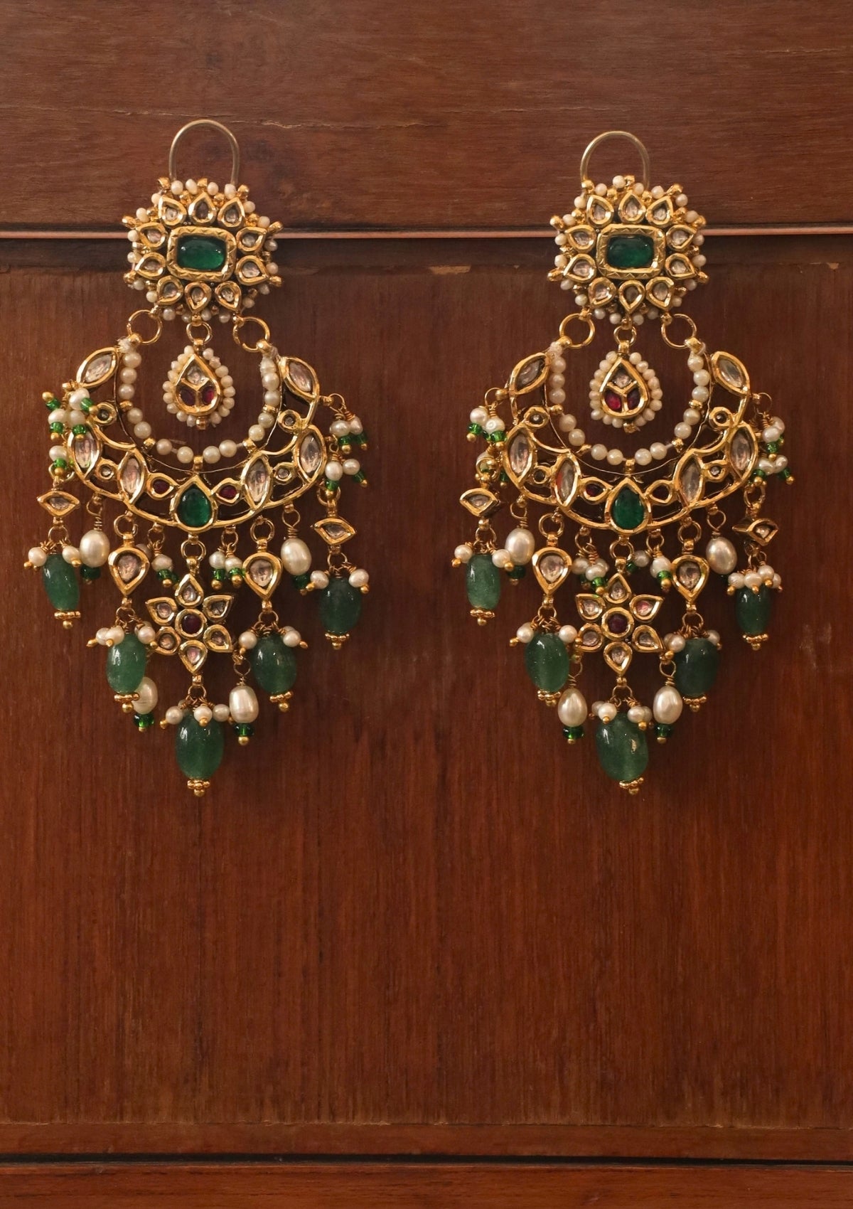Zeenat Silver Chandbali Earrings
