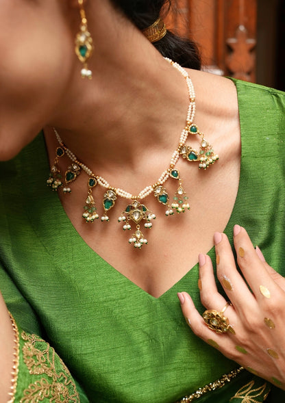 Pushp Silver Necklace