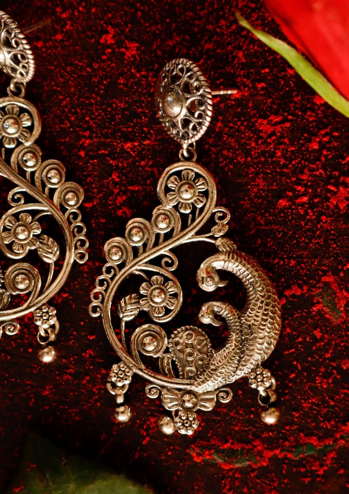 Chandrikaa Silver Earrings