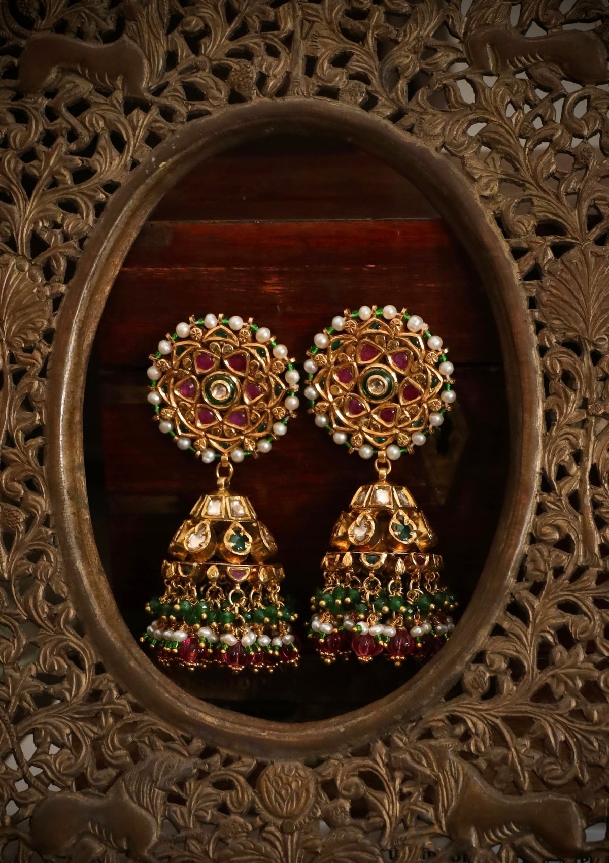 Mehfil Silver Jhumki Earrings