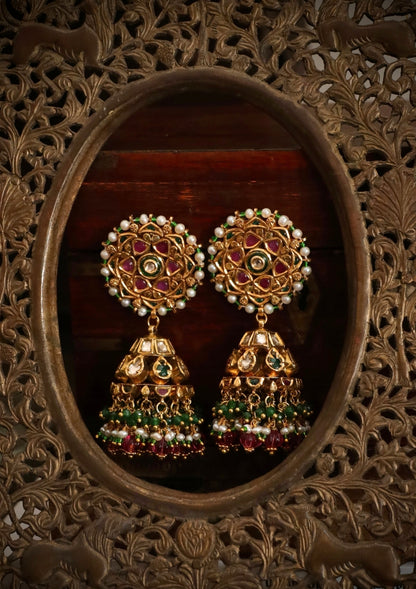Mehfil Silver Jhumki Earrings