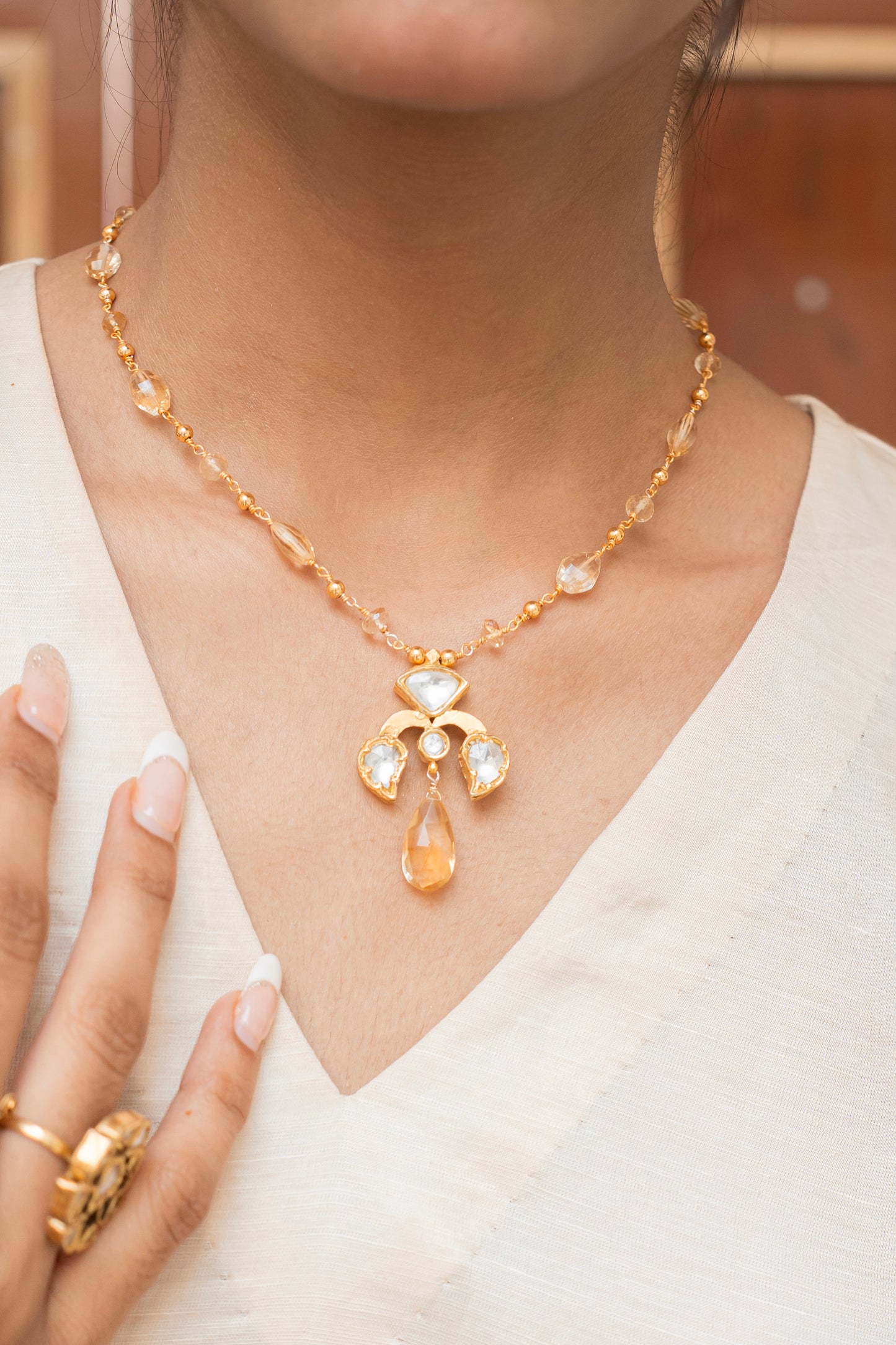 Sagar Silver Pendant Necklace