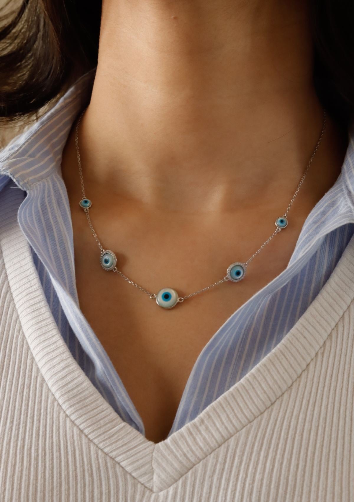 Dia Evil Eye Necklace