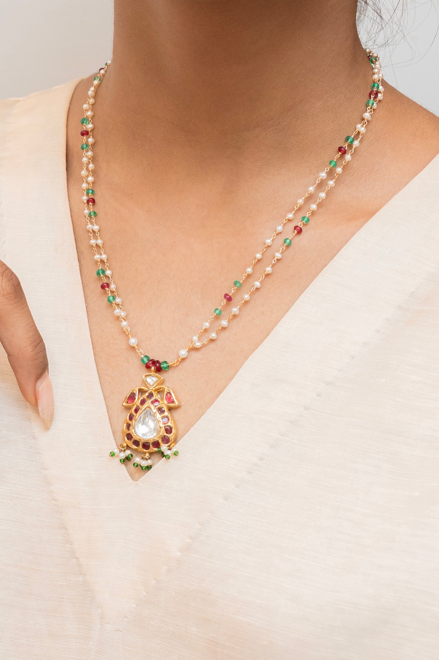 Kesar Silver Pendant Necklace