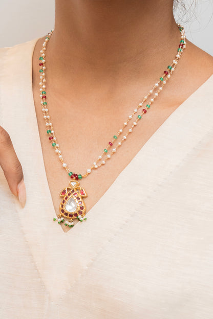 Kesar Silver Pendant Necklace