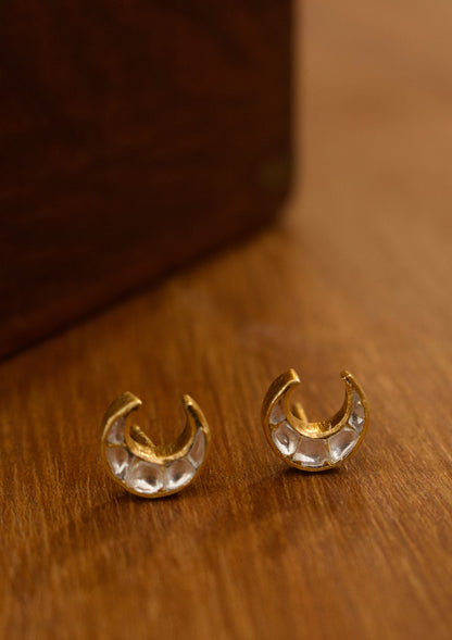 Crescent Moon Silver Earrings