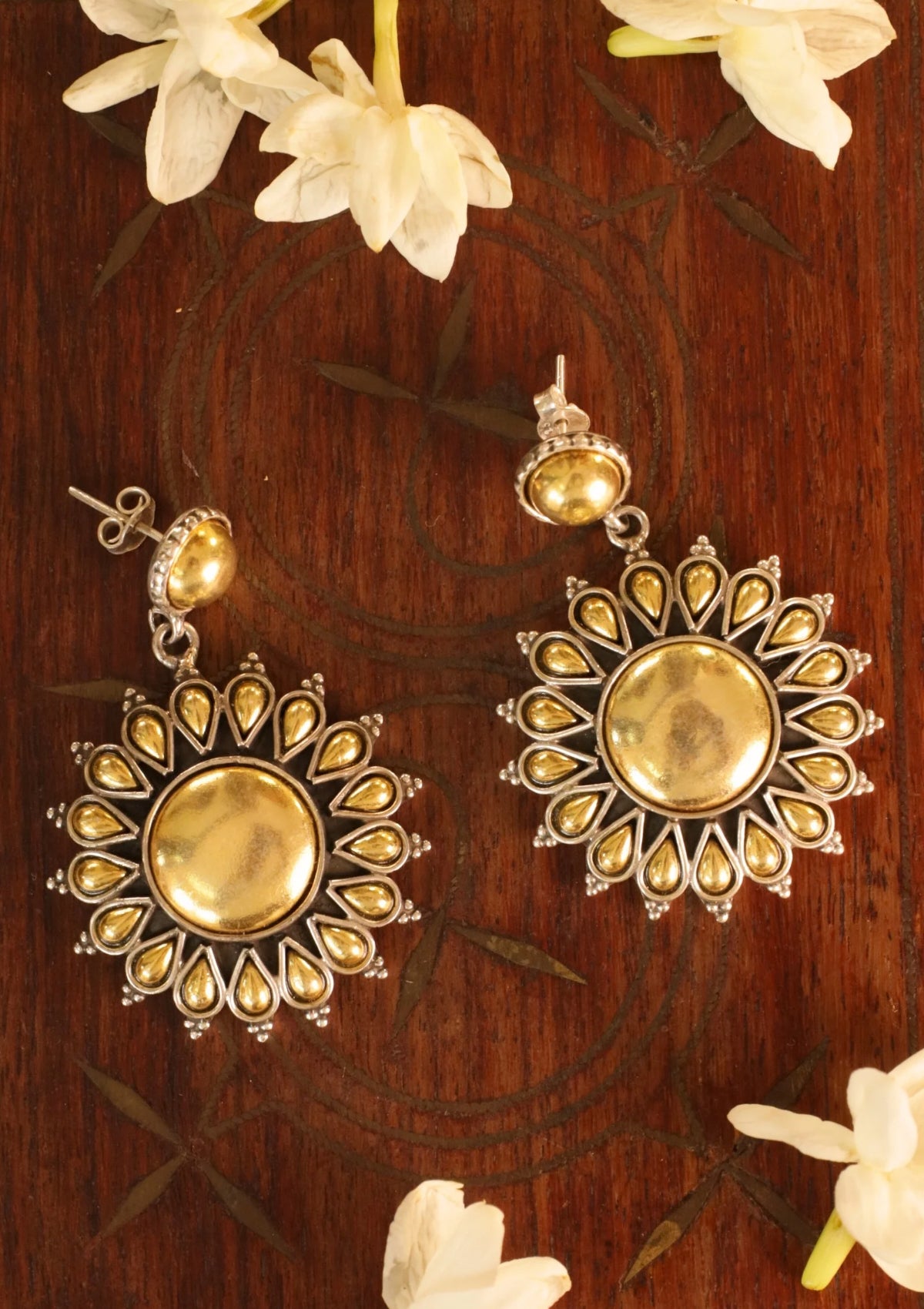 Dahlia Gold-Plated Earrings