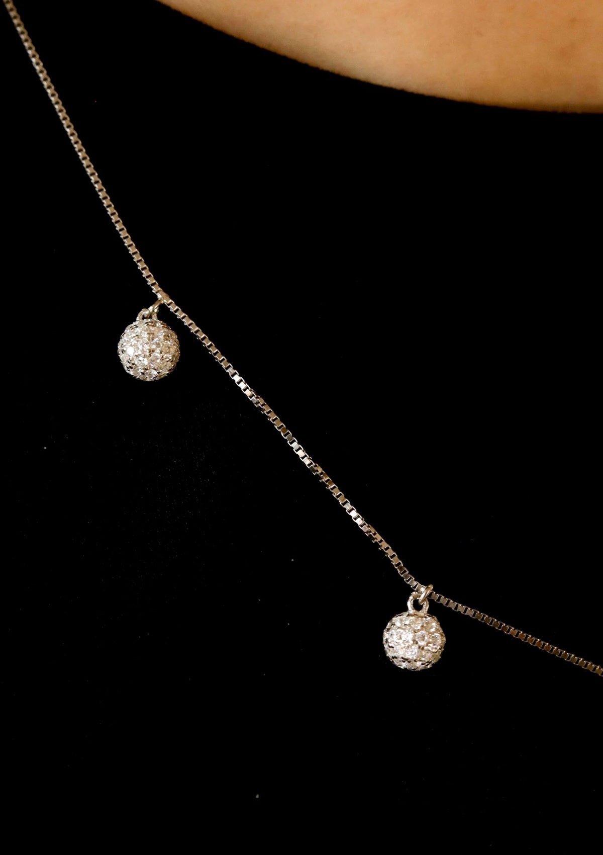 Disco Ball Silver Chain