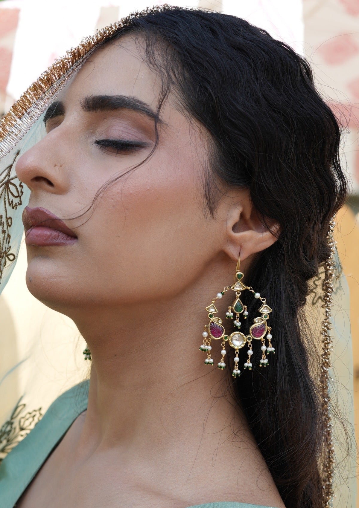 Noor-e-baag Silver Earrings