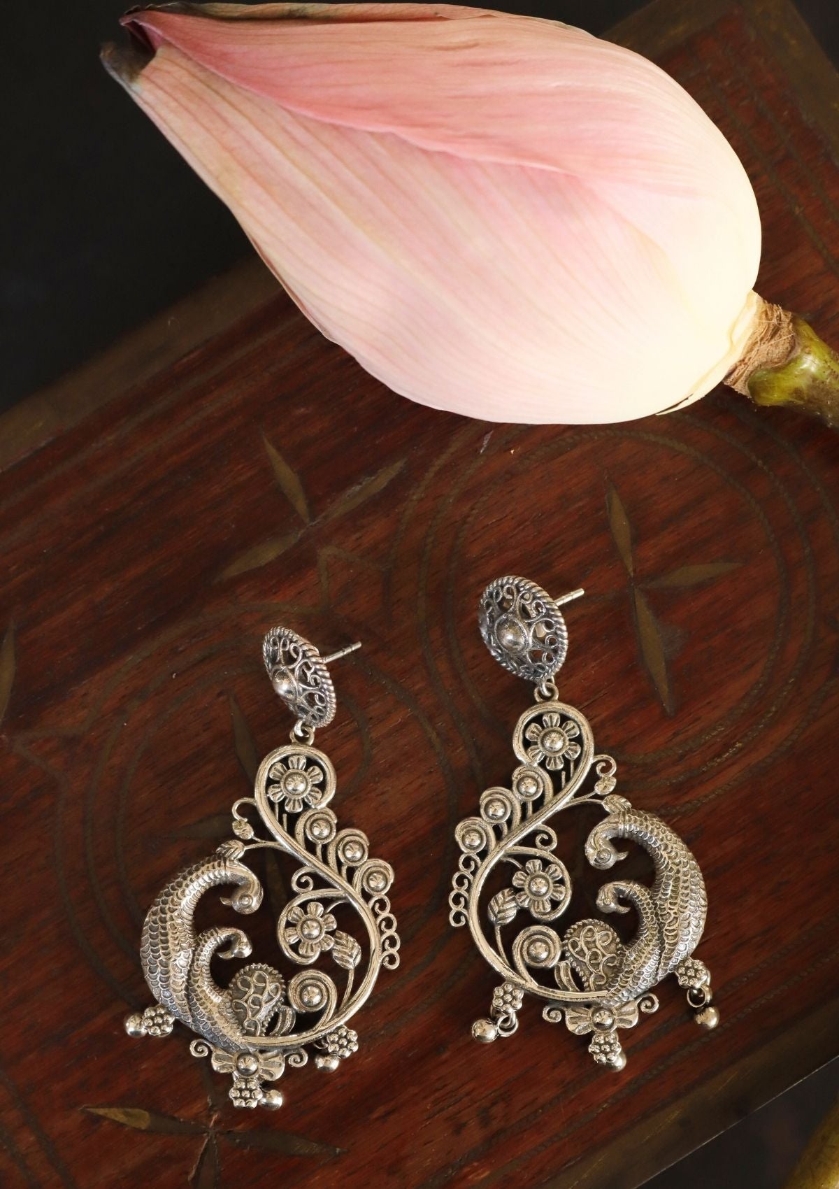 Chandrikaa Silver Earrings
