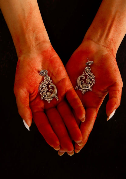 Chandrikaa Silver Earrings
