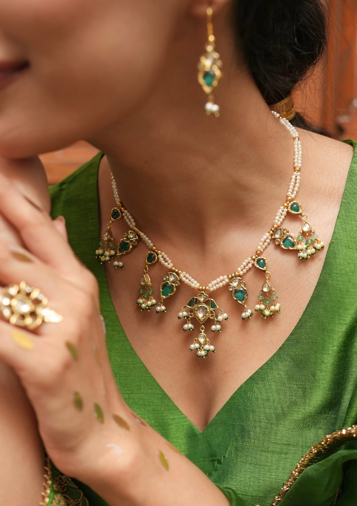 Pushp Silver Necklace