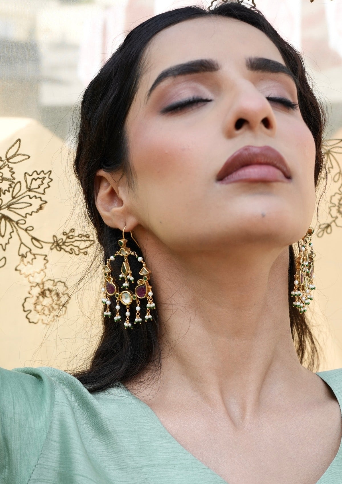 Noor-e-baag Silver Earrings