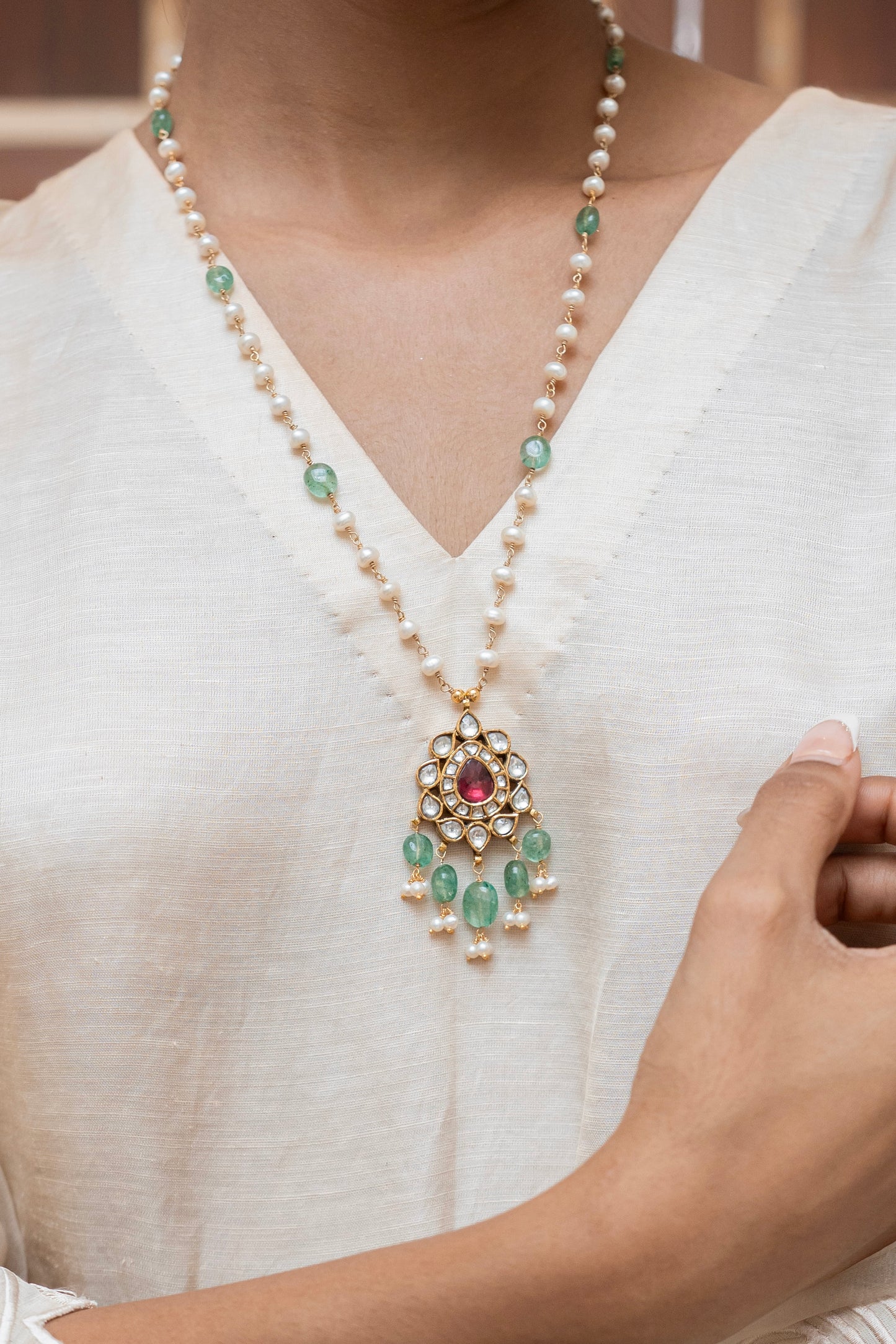 Neera Silver Pendant Necklace