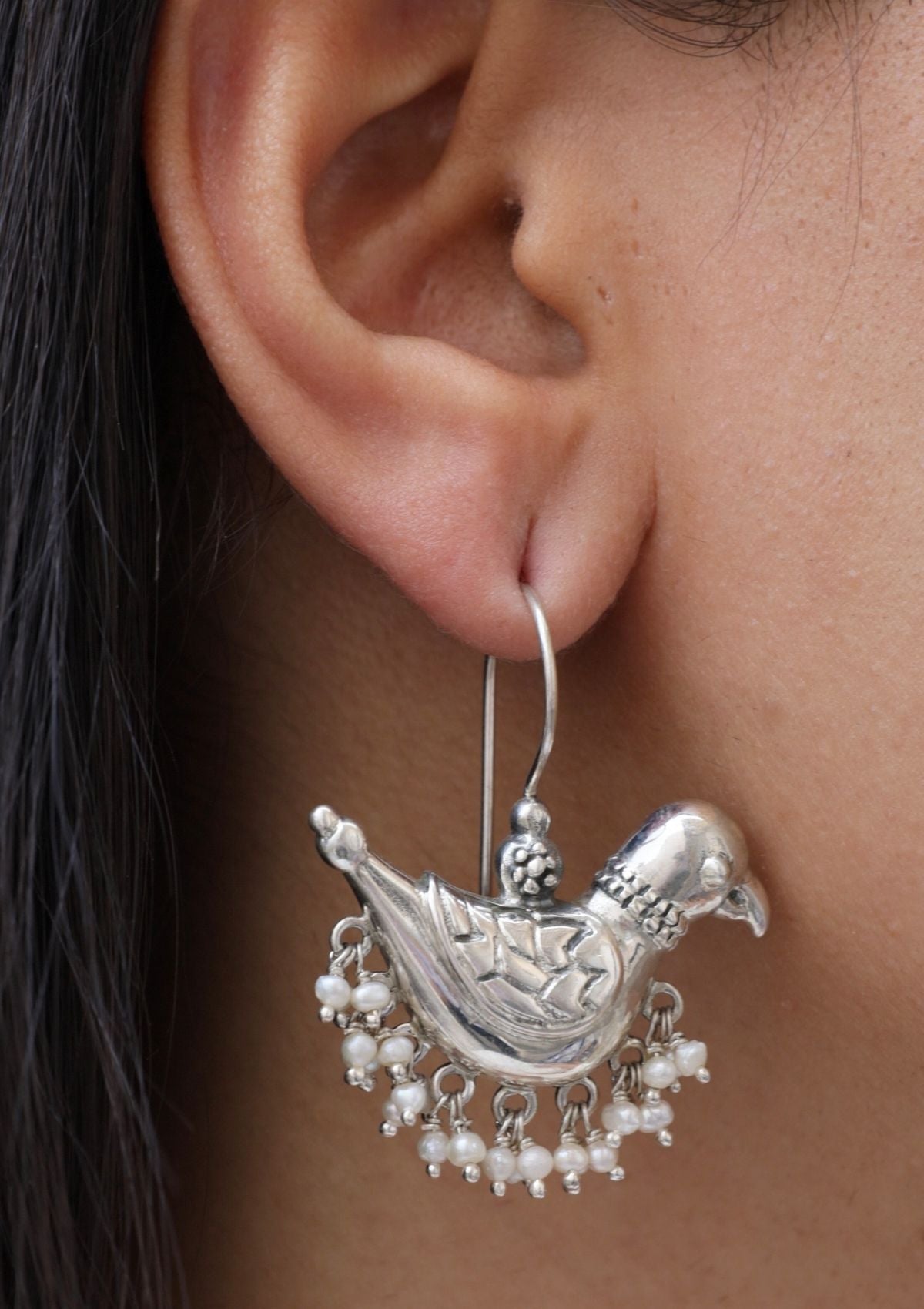 Pakhi Pearl  Silver Earrings