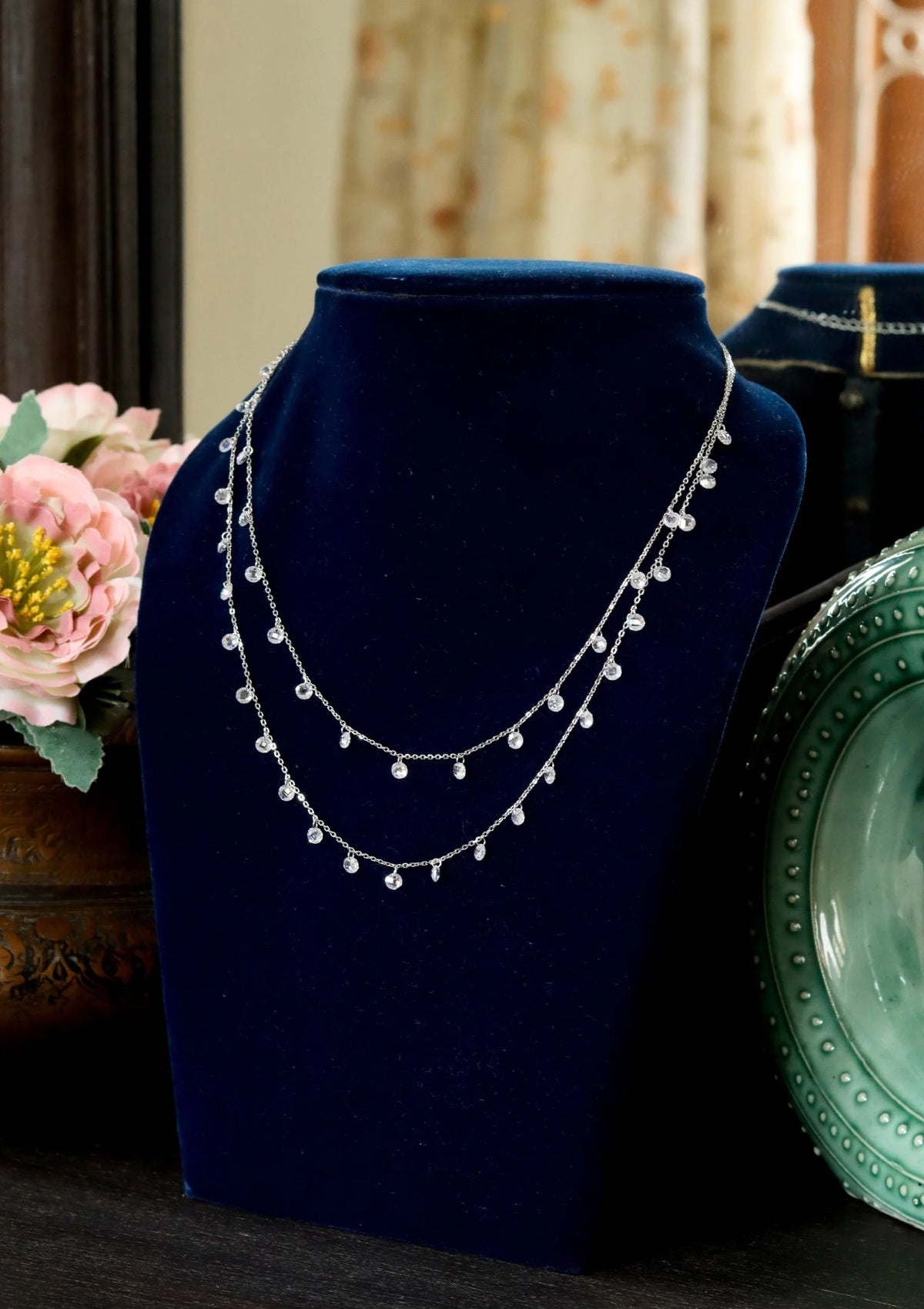 Double Drop Silver Chain