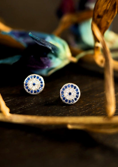 Round Evil Eye Stud Earrings