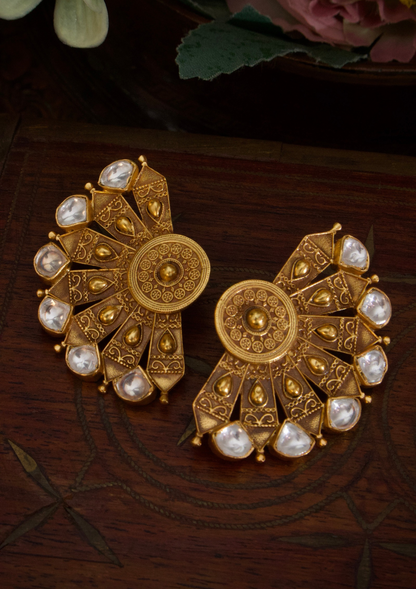 Kesari leaf Gold-Plated Earrings