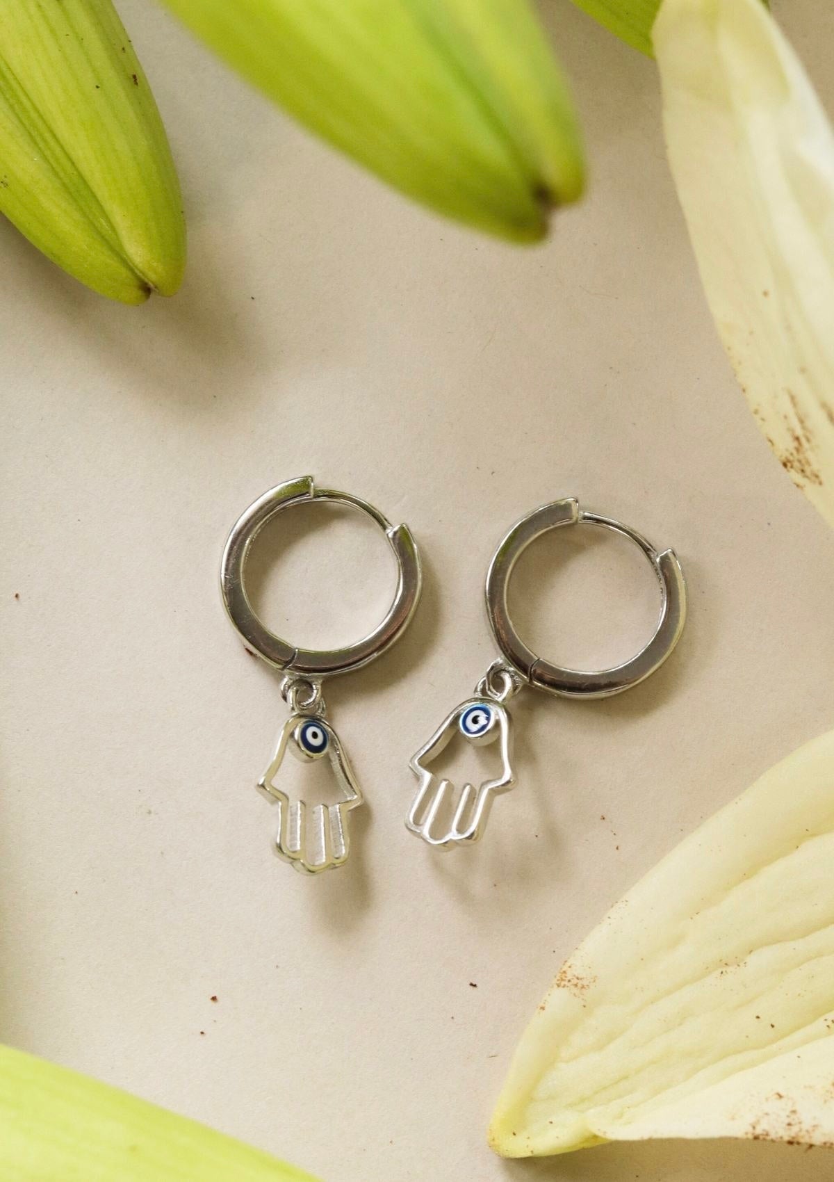 Hamsa Hand Huggies Earrings