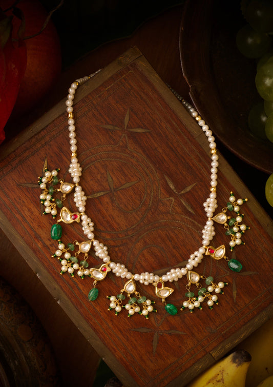 Chanchal Myna Silver Necklace