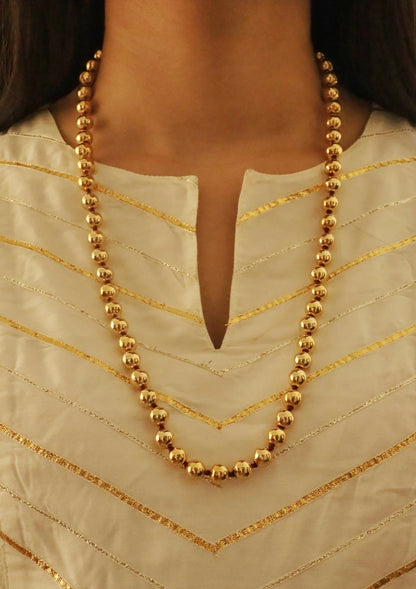 Round Gold Plated Silver Necklace