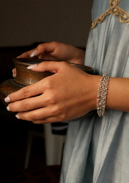 Chamak Silver 6 Line Bracelet