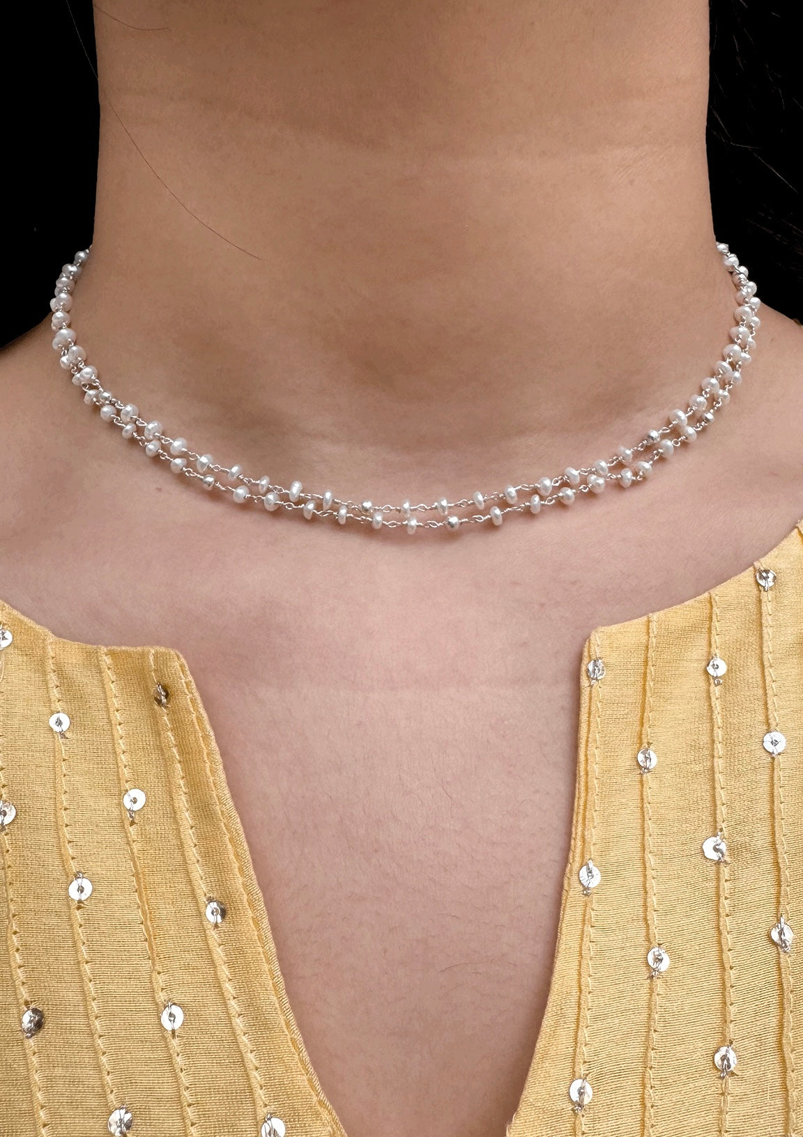 String Line Chain Love Art Jewels - Pearl 2 line Chain – loveartjewels.com