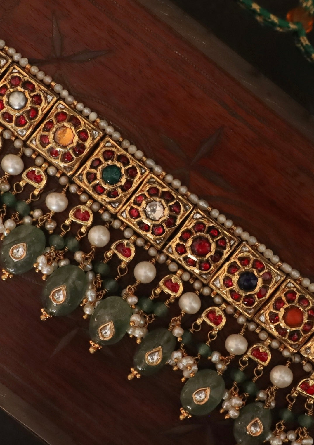 Amrapali Navratna Silver Choker Necklace