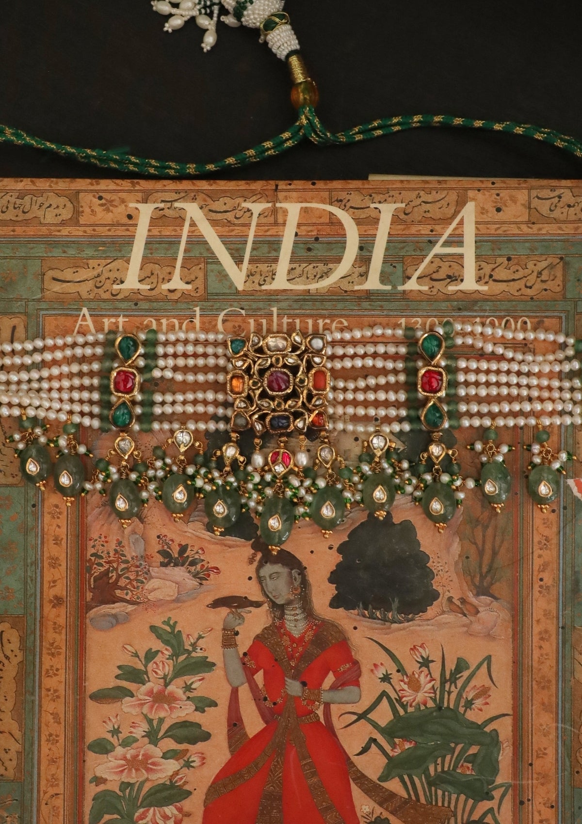 Rangmahal Navratna Silver Choker Necklace
