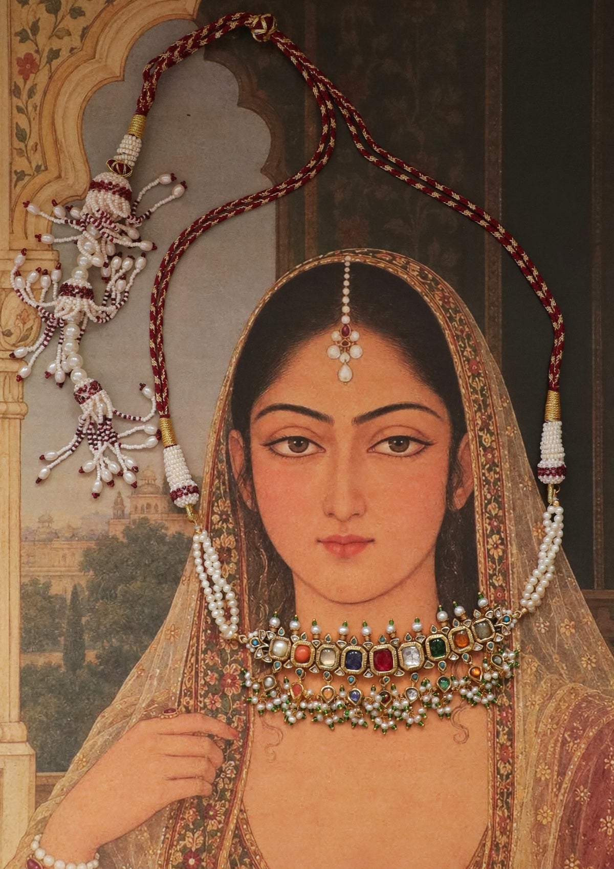 Vamika Navratna Silver Choker Necklace