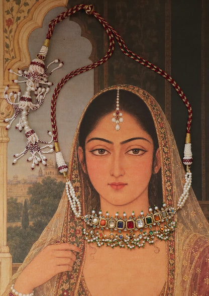 Vamika Navratna Silver Choker Necklace