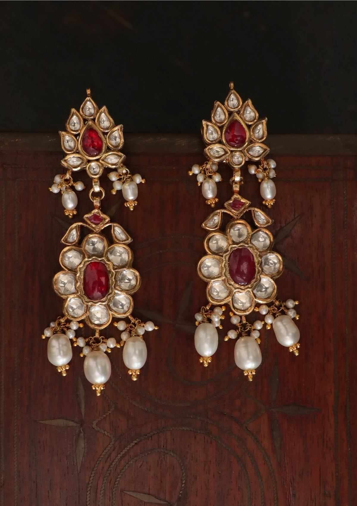 Padmavati Navratna Silver Earrings
