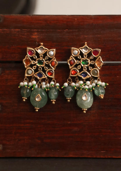 Devyani Navratna Silver Earrings