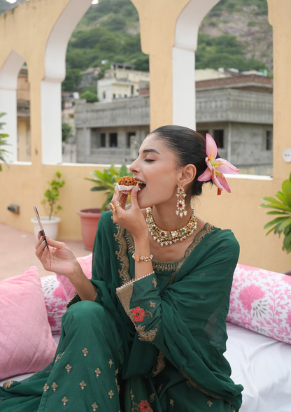 Padmavati Navratna Silver Earrings