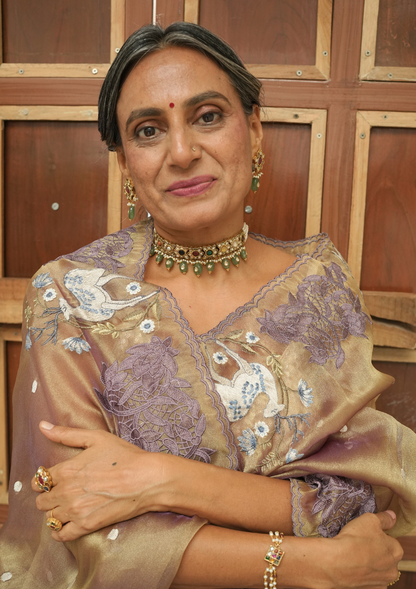 Tara Navratna Silver Choker Necklace