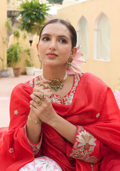 Devyani Navratna Silver Choker Necklace