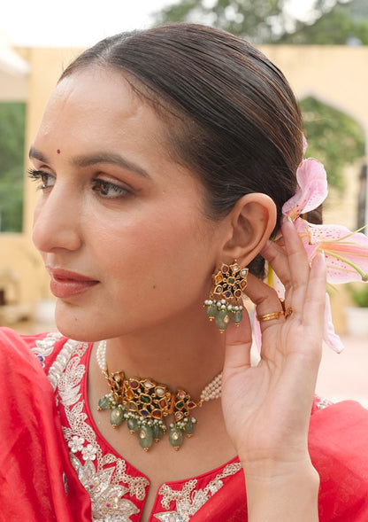 Devyani Navratna Silver Earrings