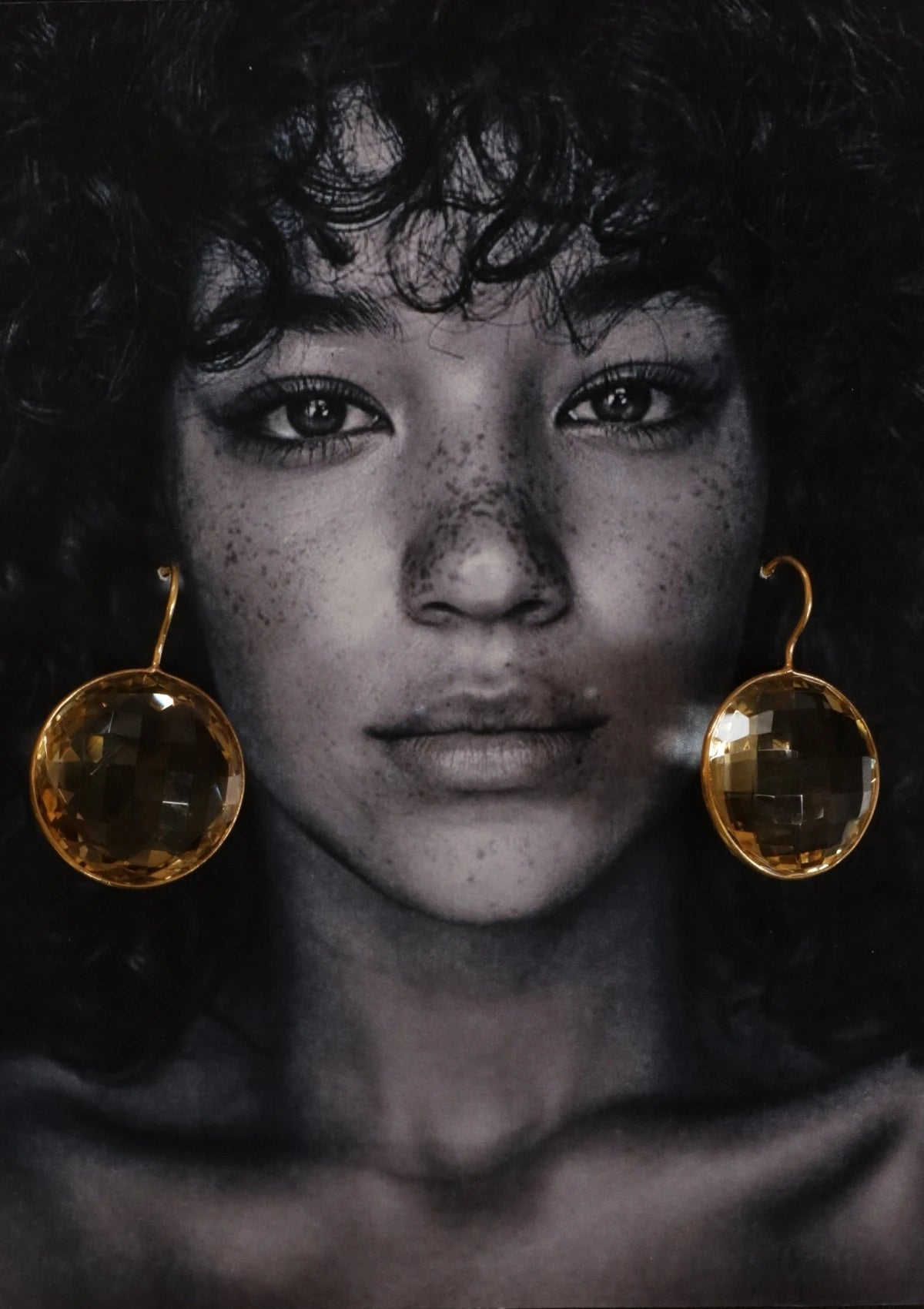 Victorian Round Yellow Amethyst Silver Earrings